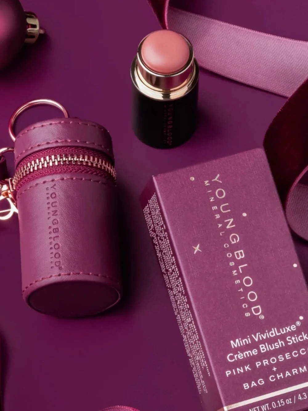 Mini Vivid Luxe Crème Blush Stick with Bag Charm
